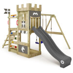 Wickey royalflyer aire de jeu en bois avec balan�oire et bac � sable en anthracite