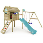 Wickey smart travel cabane sur pilotis avec balan�oire et cabane en bleu ciel