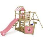 Wickey - tour de jeux en bois seaflyer avec balan�oire et toboggan, cabane avec bac � sable, �chelle ...