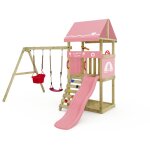 Wickey - tour de jeu dinkyhouse pour tout - petits avec toboggan et balan�oire pour enfants ? rose pastel ...