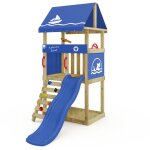 Wickey - tour de jeu dinkyhouse pour tout - petits avec toboggan et chelle d'escalade - bleu