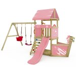 Tour de jeu dinkyhouse pour tout - petits avec toboggan et proue de navire ? rose pastel - wickey