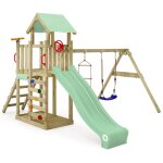 Wickey - tour de jeux multiflyer light, balanoire & toboggan, tour d'escalade pour enfants avec bac ...