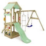Wickey - tour de jeu structure d'escalade freshflyer avec balan�oire & toboggan maison sur pilotis avec ...
