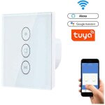 Wifi interrupteur volet roulant connect�, interrupteur mural rideau compatible avec l'�cran tactile du ...