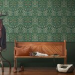 Papier peint intiss� william morris blackthorn deep green 1005 x 52cm vert