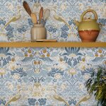 William morris at home - papier peint intiss� william morris strawberry thief soft blue 1005 x 52cm bleu ...