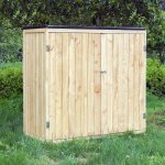 Abri de jardin ? 1360 x 580 x 1270 mm ? en bois verni ? avec toit revêtu par pvc et 2 portes ? cabane ... Abri de jardin ? 1360 x 580 x 1270 mm ? en bois verni ? avec toit revêtu par pvc et 2 portes ? cabane ...