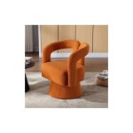 Wishdor - chaise orange, chaise pivotante à 360 degrés, chaise capitonnée orange en tissu moelleux, charge ... Wishdor - chaise orange, chaise pivotante à 360 degrés, chaise capitonnée orange en tissu moelleux, charge ...