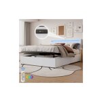 Lit coffre 160x200 cm lit adulte avec t�l�commande lumi�re led, prises usb et type - c, sans fond, sans ...