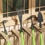 Ensemble d'outils de jardin 4 pices avec pelle, houe de jardin, rteau de jardin, rteau  feuilles