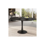 Wishdor - table à manger extensible, l100 / 140 x l100 x h75 cm, table à manger ovale, table basse, noire ... Wishdor - table à manger extensible, l100 / 140 x l100 x h75 cm, table à manger ovale, table basse, noire ...