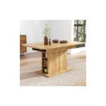 Wishdor - table à manger extensible, table à manger rectangulaire avec espace de rangement, naturel Wishdor - table à manger extensible, table à manger rectangulaire avec espace de rangement, naturel