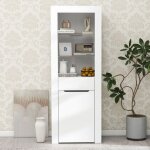 Wishdor - vitrine blanc laqu�, vitrine led, vitrine salon avec �tag�res