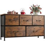 Commode 5 tiroirs en tissu, grande unité de rangement avec bacs, pour placard, salon, couloir, finition ... Commode 5 tiroirs en tissu, grande unité de rangement avec bacs, pour placard, salon, couloir, finition ...