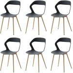 Lot de 6 chaises de salle  manger - chaises scandinaves - chaises en plastique - noir - wokaka