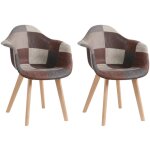 Wokaka - chaises patchwork vintage (lot de 2) - pieds en bois massif - chaises de salle � manger et de ...