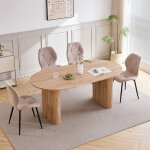 Wokaka table � manger ovale 180 cm pour 6 - 8 personnes ? mdf couleur ch�ne ? style scandinave