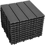 Wolketon lot de 11 wpc dalles de terrasse 4 lattes 1 m�, 30 x 30 cm, dalles clipsables composite bois ...