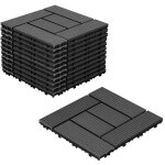 Wolketon 11pcs dalle de terrasse 1m� dalle clipsable 30x30cm rev�tement de sol ext�rieur terrasse jardin ...