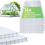 Wolketon 14x plaques de polycarbonate creux 4mm 121x60, 5cm d�coupe 10, 25m� r�sistant uv plaques � double ...