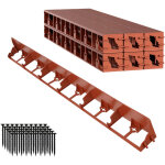 Wolketon 24m bordure de pelouse en plastique, flexible bordure de jardin avec 100 piquets d'ancrage marron ...