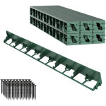 Wolketon 24m bordure de pelouse en plastique, flexible bordure de jardin avec 100 piquets d'ancrage vert ...