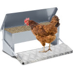Wolketon 3x mangeoire poules automatique 5kg ? distributeur en acier galvanis� avec p�dale auto - ouverte ...