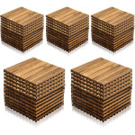 Wolketon lot de 55 dalles en bois dalles de terrasse 6 lattes 5 m�, 30 x 30 cm, dalles clipsables en ...