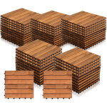 Wolketon 55x dalles de terrasse en bois d'acacia mosa�que 30x30cm dalle clipsable 5m� balcon jardin ext�rieur ...