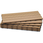 Wolketon lot de 6 wpc dalles de terrasse 4 lattes 1 m�, 30 x 60 cm, dalles clipsables composite bois ...