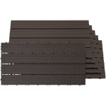 Wolketon 6 x dalles de terrasse en composite wpc pour balcon et jardin pose sans marron caf� 30x60cm