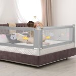 Wolketon barri�re de lit de protection anti - chute 150 cm r�glable en hauteur de 70 � 98 cm pour enfant ...