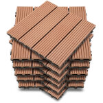 Wolketon dalle de terrasse 44 pi�ces dalles clipsables en bois rev�tement carrelage 30 x 30 pour jardin ...