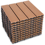 Wolketon dalle de terrasse 55 pi�ces dalles clipsables en bois rev�tement carrelage 30 x 30 pour jardin ...