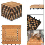 Wolketon dalles terrasse acacia 30x30cm 1m� 11 pi�ces antid�rapante r�sistant intemp�ries jardin terrasse ...