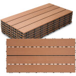 Wolketon dalle de terrasse dalles clipsables en bois 18 pi�ces rev�tement carrelage 60 x 30 pour jardin ...