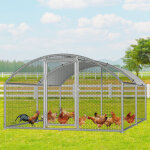 Wolketon enclos 3�4�2 m avec toit arqu� ? poulailler en m�tal accessible, 12 m� de surface, porte verrouillabl ...