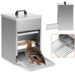Wolketon mangeoire poules en acier galvanis� ? distributeur automatique 5kg avec p�dale et protection ...