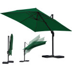 Wolketon parasol jardin d�port�, parasol parapluie - alu - 360� rotatif - 3 x 3 m - vert