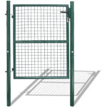 Wolketon portail de cl�ture de jardin portillon grillag� avec poteaux acier portail de jardin avec serrure ...