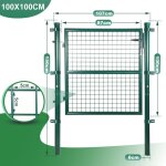 Wolketon portail de jardin portillon de jardin grillag�. en acier galvanis�. cl�ture avec serrure. porte ...