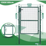 Wolketon portail de jardin portillon de jardin grillag�. en acier galvanis�. cl�ture avec serrure. porte ...