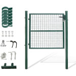 Wolketon portillon de jardin cl�ture avec serrure et poign�e portail en acier galvanis� rev�tement en ...