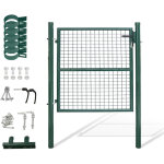 Wolketon portillon de jardin cl�ture avec serrure et poign�e portail en acier galvanis� rev�tement en ...