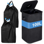 Wolketon poubelle recyclage 100l poubelle cuisine avec couvercle, poubelle avec 2 sacs de transport noir ...