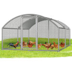 Wolketon poulailler 3�4�2 m avec toit arqu� ? enclos pour petits animaux, voli�re ext�rieure, cage � ...