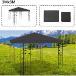 Wolketon toit de remplacement pavillon 3x3 m, double toit avec sortie de chemin�e, housse polyester 300d, ...