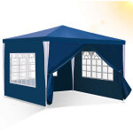 Wolketon tonnelle 3x3 m avec 4 b�che lat�rales amovibles et 3 fen�tres d�coratives, gazebo de jardin ...