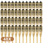 Wolketon torche de jardin en lot de 48, flambeaux en bambou, avec m�che, �clairage d'ambiance, hauteur ...